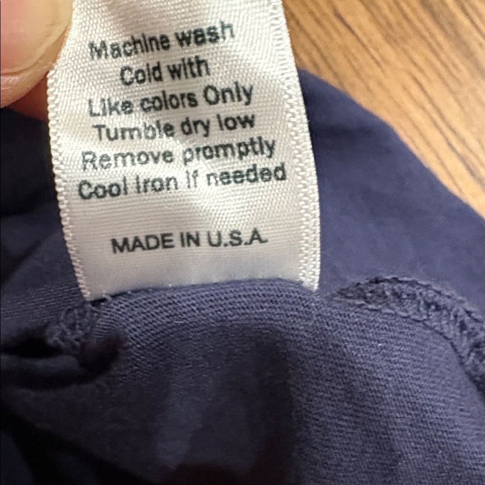 Goodlife Polo Shirt. Navy blue. Large. No buttons. Supima cotton - Picture 4 of 7